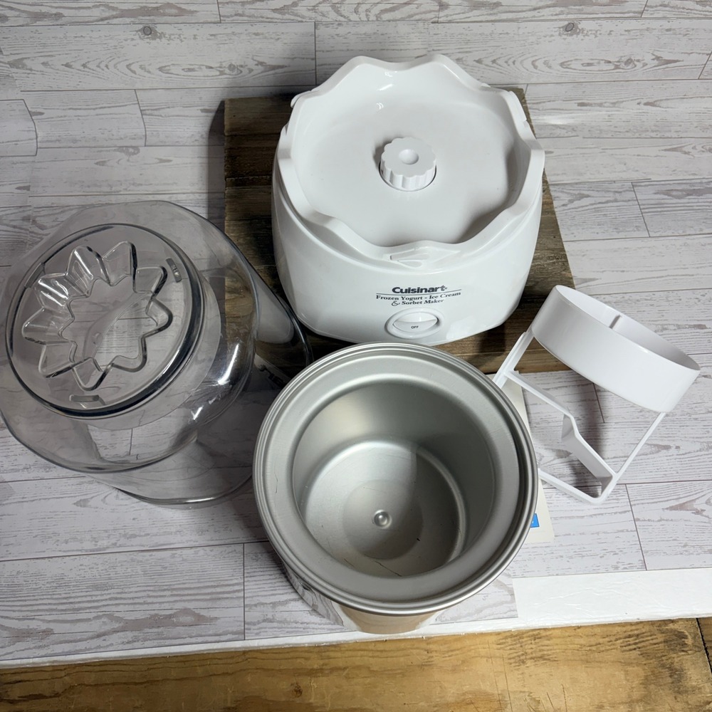Cuisinart ICE-20 White Automatic Frozen Yogurt Ice Cream and Sorbet Maker 1.5 Qt - Picture 3 of 9